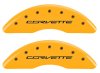 C7 Corvette Caliper Covers with CORVETTE Logo Yellow Powder Coat